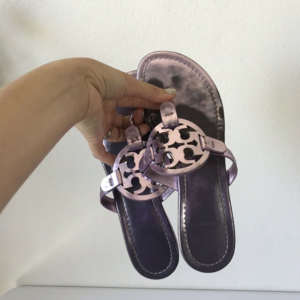 Tory Burch Miller Sandals Rose Gold Shoes - Picture 4 of 6
